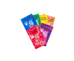 Set mit vier kräftigen Eierfarben, ideal zum kreativen und farbenfrohen Gestalten von Ostereiern.