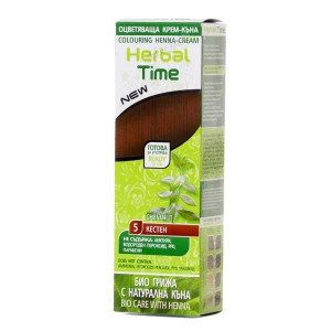 HERBAL TIME, HENNA-CREME, natürliche braune N10, 75 ml