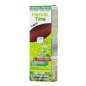 HERBAL TIME, HENNA-CREME, natürliche feurig rot N8, 75 ml