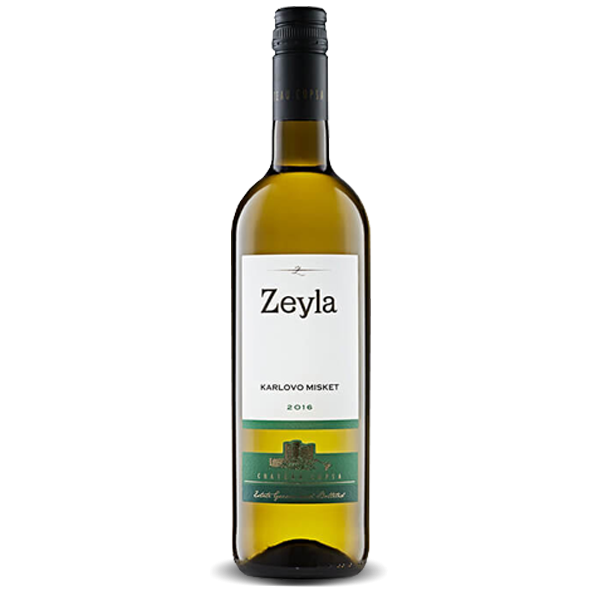 Zeyla Karlovo Misket 750 ml ist ein Weißwein mit einer sanften hellgelben Farbe und leichten grünlichen Reflexen. Der Duft ist frisch mit überwiegend kräuterartigen Noten, die an Geranien und Rosengeranien erinnern. Im Geschmack zeigt der Wein Aromen von grünem Apfel, Akazie und Zitrusfrüchten, was ihm eine belebende Frische und eleganten Charakter verleiht. Dieser Wein eignet sich besonders gut als Aperitif und zu leichten Speisen.