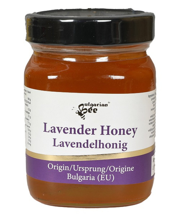 Bulgarien Bee, Lavendelhonig BIO 450 g – Bio-Lavendelhonig aus Bulgarien, 100 % naturbelassen. Aromatisch-blumiger Geschmack, reich an natürlichen Enzymen und Nährstoffen; ideal zum Süßen von Tee, Joghurt oder als Brotaufstrich.