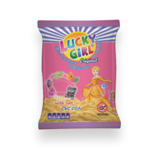 LUCKY GIRL mit Geschenk, Mais Snacks mit Salz und Butter 40 g/ 10 stk in Verpackung