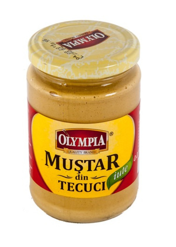 Mustar Din Tecuci Senf scharf 300g, würziger und scharfer Senf aus hochwertigen Senfkörnern, ideal zum Würzen von Fleisch, Sandwiches und Saucen.