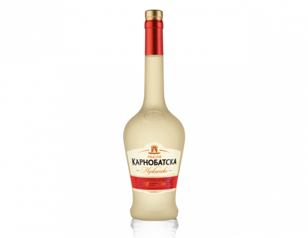 KARNOBAT Schnaps Muskat, 700 ml, hochwertiger bulgarischer Muskat-Rakia aus Muscat Ottonel Trauben, mit natürlichem Muskat-Aroma, mildem Geschmack und sanften Vanillenoten, ideal pur oder leicht gekühlt zu genießen, 40% Alkoholgehalt.
