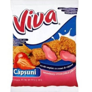 VIVA KNUSPERKISSEN MIT ERDBEERCREME 100G