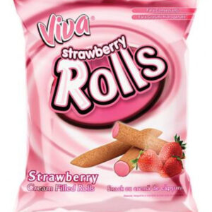 VIVA KNUSPRIGE RÖLLCHEN MIT ERDBEERCREME 100G