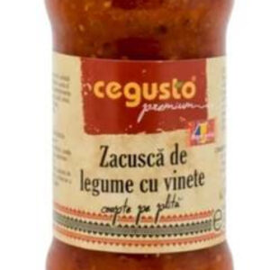 Cegusto Zacusca Gemüsepaste mit gebackener Aubergine 350g, aromatischer Brotaufstrich aus traditionell geröstetem Gemüse, ideal als Vorspeise oder Beilage.