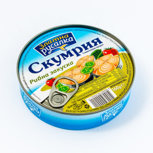 Zlatna Rusalka, Makrele Fischsalat 160 g – Feiner Fischsalat aus Makrele, ideal als Brotaufstrich oder Snack, reich an Omega-3-Fettsäuren.