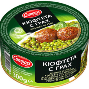 COMPASS, Frikadelle mit Erbsen 300 g/ 24 stk in Verpackung