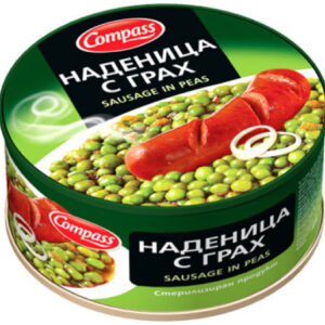 COMPASS, Wurst mit Erbsen 300 g/ 24 stk in Verpackung