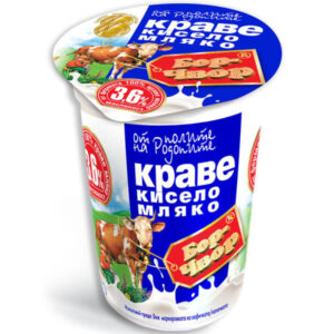 BOR CHVOR, Joghurt aus Kuhmilch 3,6 %, 400 g – Cremiger Joghurt aus frischer Kuhmilch mit 3,6 % Fett, ideal als Snack oder für Desserts.