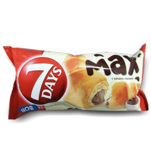 7 DAYS MAX Croissant Kakao, 92 g – extra großes Croissant mit reichhaltiger Kakaofüllung, perfekt für alle Schokoladenliebhaber.