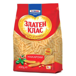 Zlaten Klas, Nudeln Penne 400 g – Röhrenförmige Nudeln aus Hartweizengrieß, perfekt für Saucen, Aufläufe und mediterrane Pasta-Gerichte.