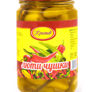 KRASTEV, Hot Peperoni 300gr/ 12 stk in Verpackung