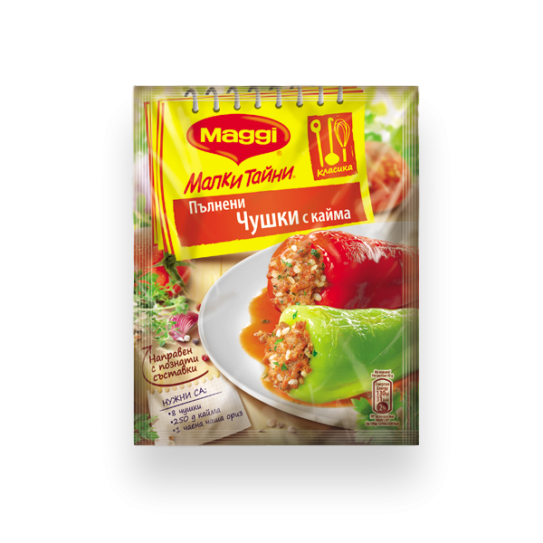 MAGGI Fix für gefüllte Paprika mit Hackfleisch 40 g / 22 Stk in Verpackung – Würzmischung für die schnelle Zubereitung von gefüllten Paprika mit Hackfleisch, praktisch für unkomplizierte Mahlzeiten.