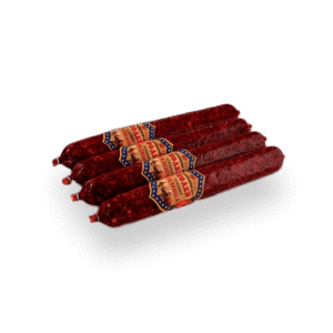 Nolev Rind Lukanka 670 g/kg – luftgetrocknete Rinderwurst in Verpackung.