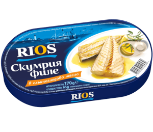 RIOS, geräucherte Makrele in Pflanzenöl 170 g – Zarte, geräucherte Makrele in feinem Pflanzenöl, ideal als Snack oder für Salate und Brotgerichte.