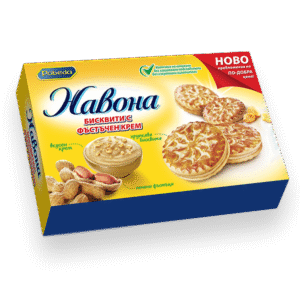 NAVONA Biscuits Sandwitch mit Erdnusscreme 200g, 1kg=9,50 €/ 38 stk in Verpackung