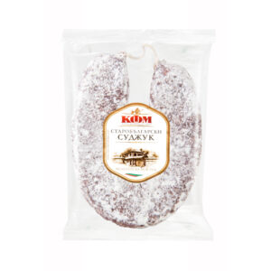KFM Sudzhuk Starobalgarski 170 g – würzige luftgetrocknete Rohwurst in Verpackung.