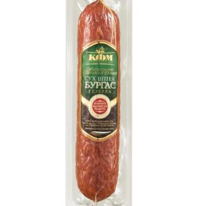 KFM Suh Spek Burgas Rezerva 220 g – luftgetrockneter geräucherter Schweinespeck in Verpackung.