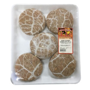 Zhar Pleskavica – gewürzte Hackfleischfrikadelle in Verpackung.