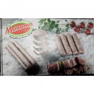 MONITA, Gemischte Grillplatte Schwein – Fertig gewürzte Schweinefleischstücke, ideal zum Grillen, praktisches Set für verschiedene Fleischsorten.