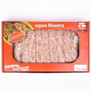 MONITA, Kebapche – Gegrillte Hackfleischröllchen aus Schwein und Rind, gewürzt mit typischen Balkan-Gewürzen, ideal als Snack oder Beilage zu Beilagen wie Brot, Salat oder Pommes.