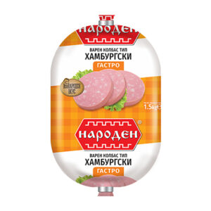 Naroden Hamburgski Wurst, 1500 g, fein gewürzte Fleischwurst mit mildem Aroma, ideal für Brotzeiten und vielseitige Gerichte.