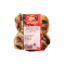 The image shows a pack of four chocolate chip muffins. They are packaged together in a clear plastic container with a red label on top. The label includes the brand name Baker's and other product details. The muffins have a golden-brown color and visible chocolate chunks.
