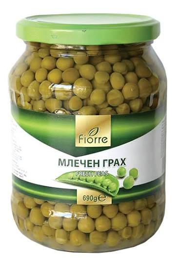 FIORRE, Erbsen 690g/ 8 Stk. in Verpackung – EP: 1,60 €