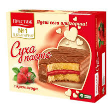 PRESTIGE, Cake mit Erdbeeren 300g/ 12 Stk in Verpackung – EP: 1,91€